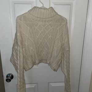 Altar'd State Cream Cable Knit Sweater